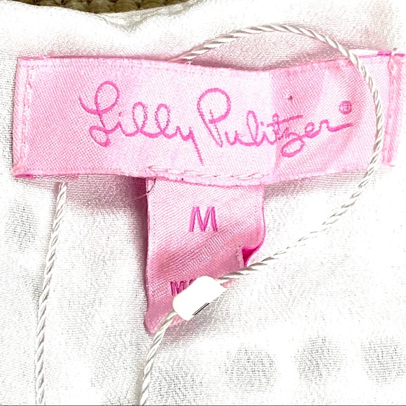 Lilly Pulitzer Top Resort Eyelet Ruffle Pom Pom M - Picture 4 of 7